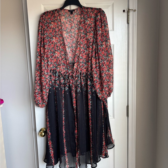 torrid Sweaters - Torrid Black and Red Floral kimono